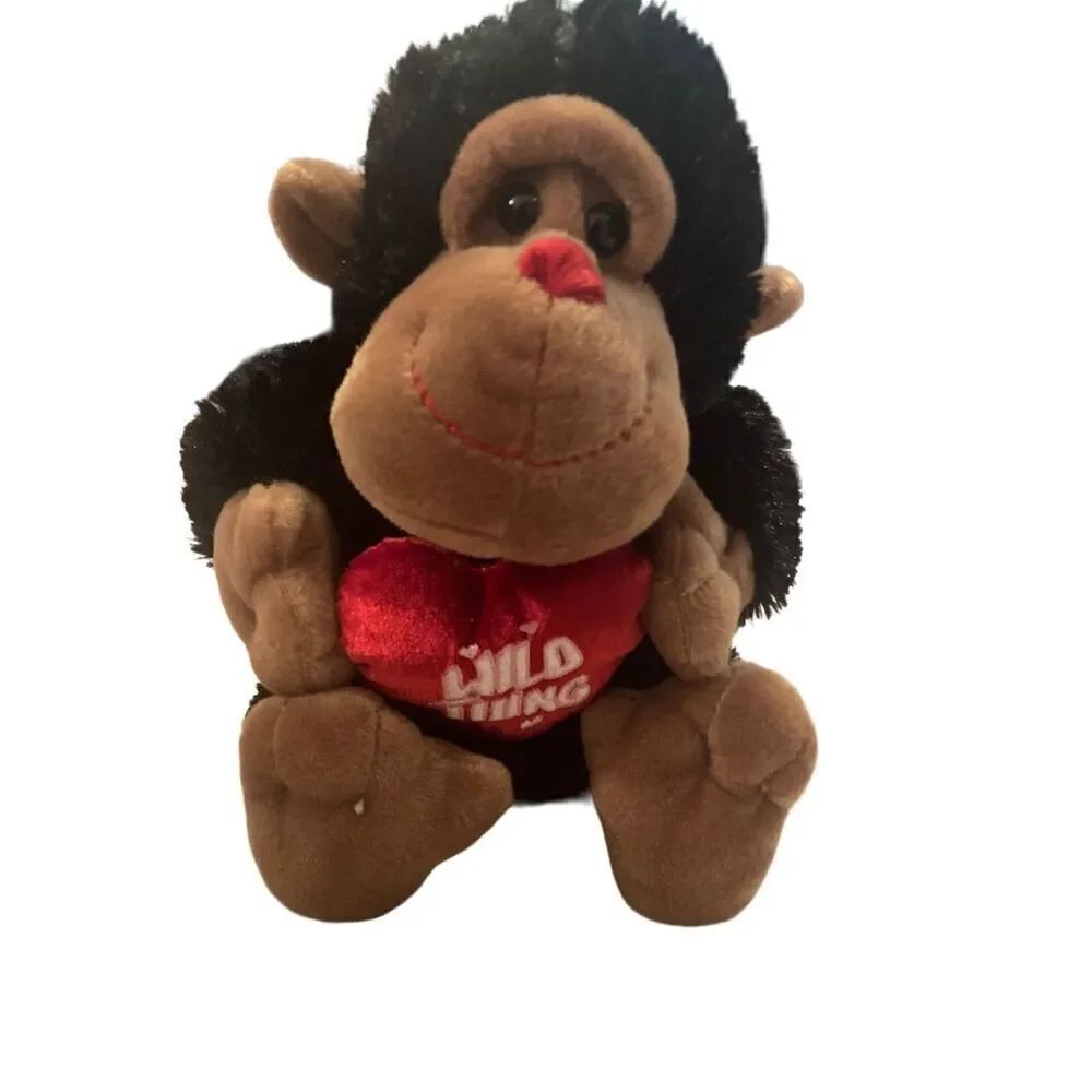 Stuffed Animal Monkey Wild Thing Heart Love Valentines Day Zoo Anniversary Roman